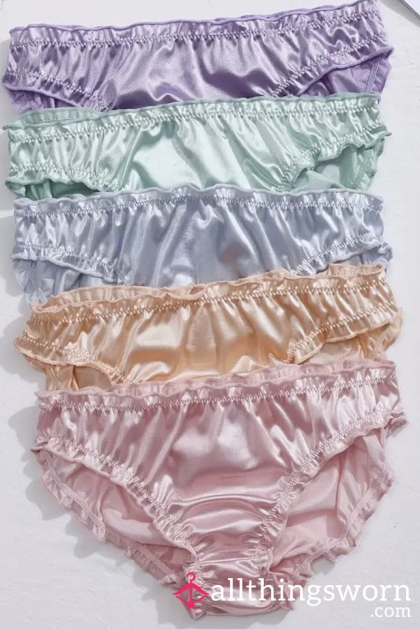 ✨Worn Satin Silky Ruffled Panties✨