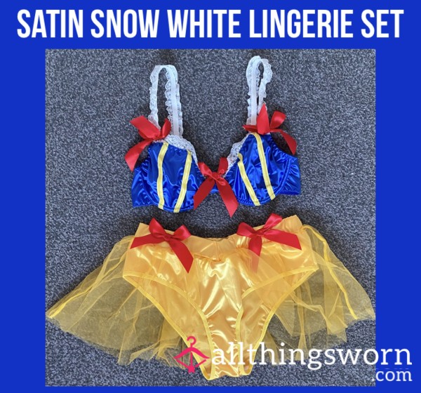 Satin Snow White Lingerie Set💙