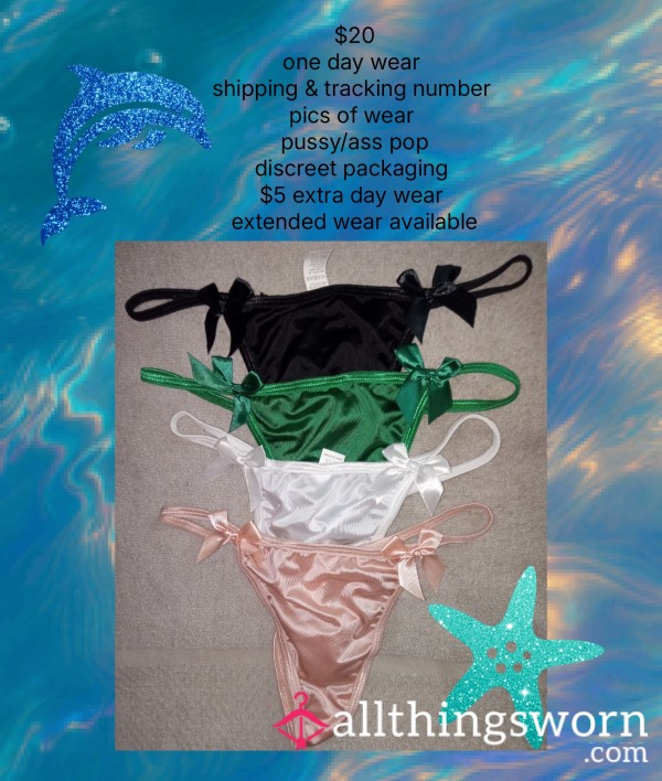 Satin Thongs With Bows On The Side