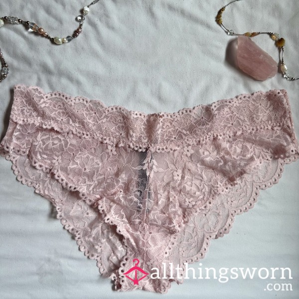 Savage X Blush Pink Lace Cheeky Panty