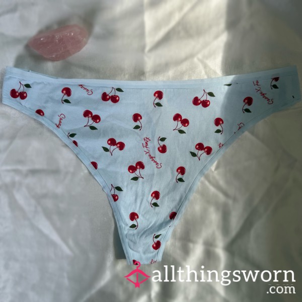 Savage X Blue & Cherries Cotton Thong