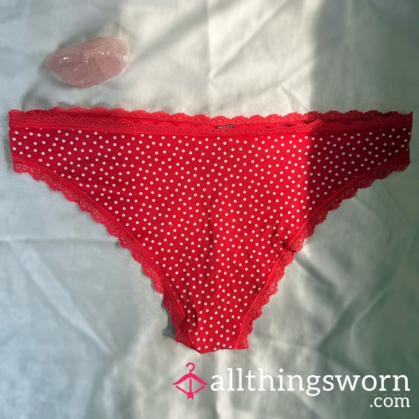 Savage X Red & Polkadot Cotton Thong