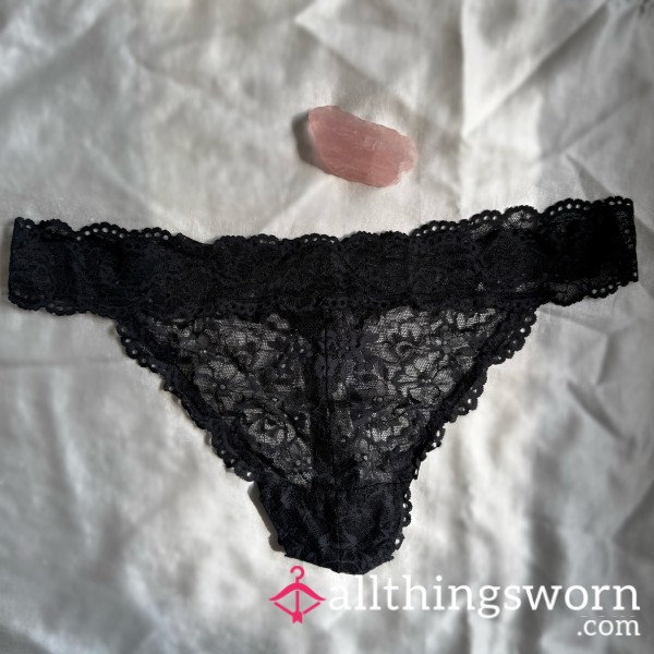 Savage X SoSoft Black Lace Thong