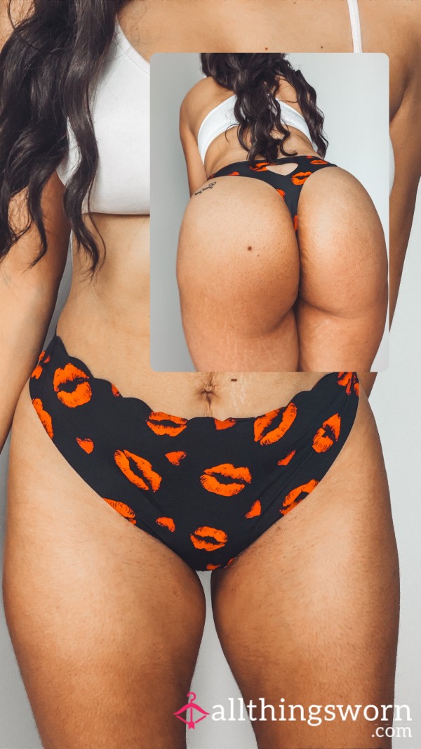 Scallop Edge Heart Cutout Thong