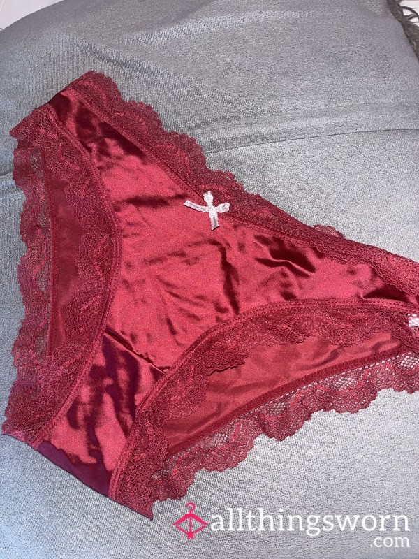 Scarlets Red Satin Panties ❤️‍🔥💋 1 Day Work Plus Free Postage. X
