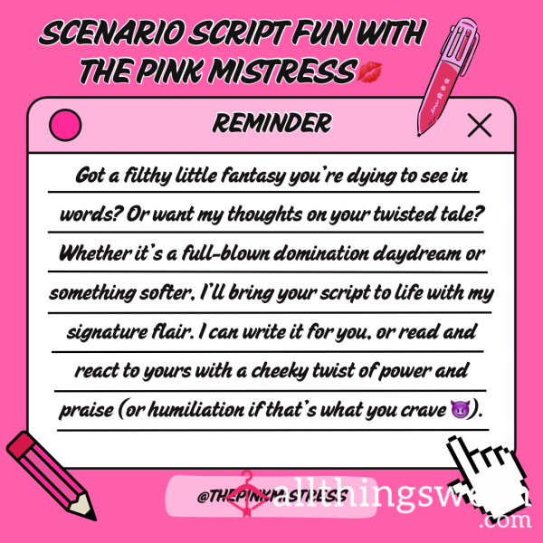 🎭 Scenario Script Fun With The Pink Mistress 💋