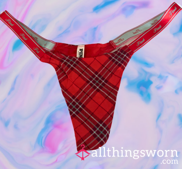 School Girl Worn S**y Plaid Thongs