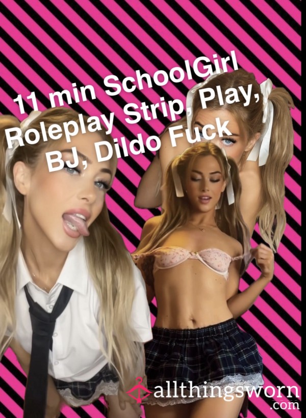 11min- Schoolgirl Roleplay- BJ POV, JOI, Stripping+Masturbation