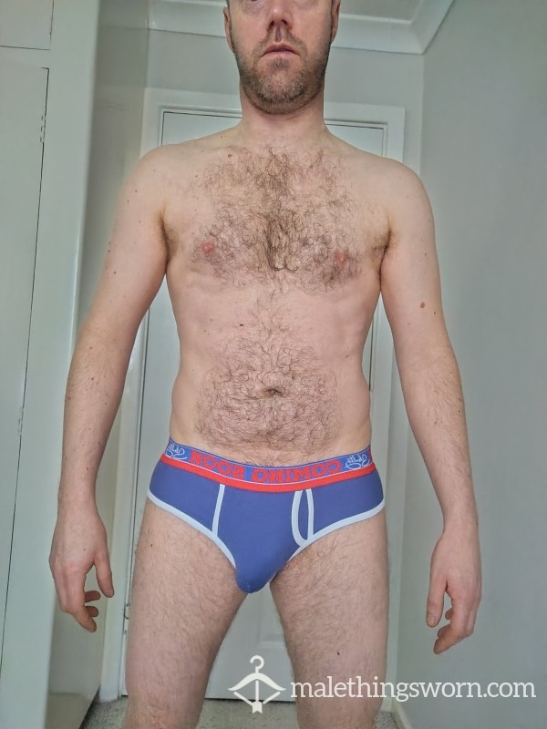 Schultz Coming Soon Small Briefs. Worn Three Days With Big Bush Musky Bollocks. Loaded