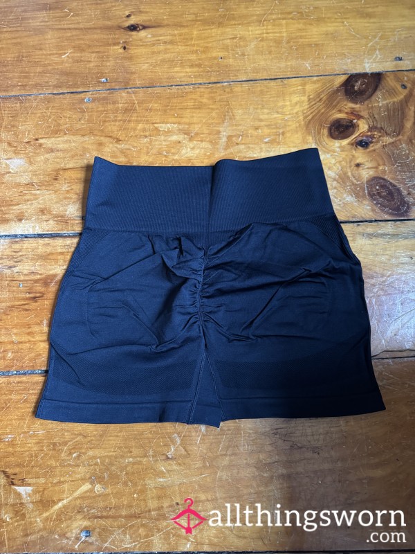 Scrunch Booty Gym Short - XXL Solid Black