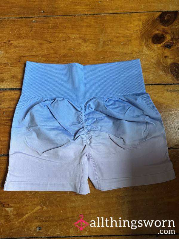 Scrunch Booty Gym Shorts - XXL Light Blue Ombré