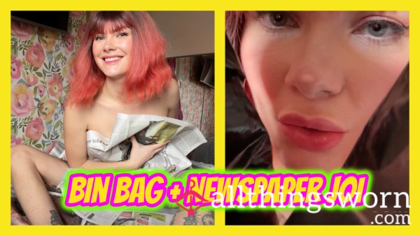 Sealed And Dumped Bin Bag + Newspaper JOI For Trash