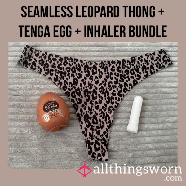 Seamless Leopard Thong + Tenga Egg + Inhaler Bundle🐆