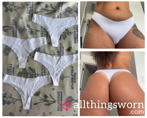 Seamless White Thongs