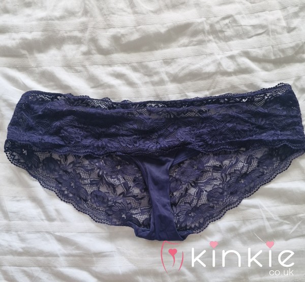 Seductive Blue Lace French Panties Drenched In Desire
