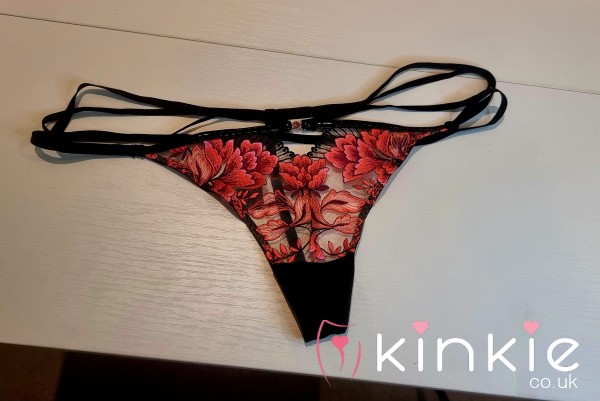 Seductively Charming Red Flor*l G String 🫦
