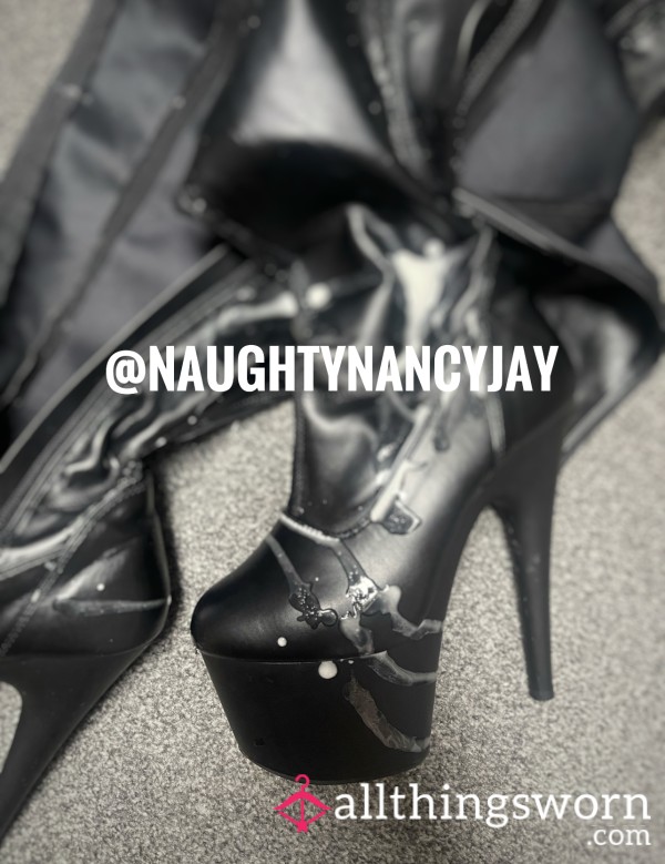 See Alpha’s Load On My Pvc Leather Boots 💦 Customs From £4!