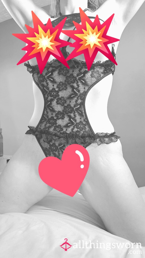 B&W Full Frontal Skimpy Lingerie Pic