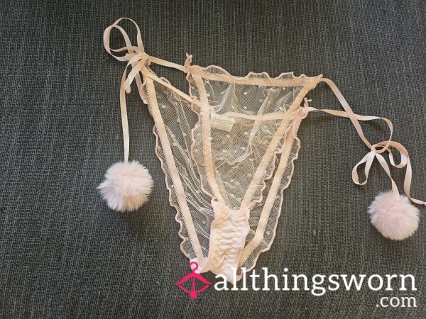 See Through And Pink Tie Panties Xtra Large