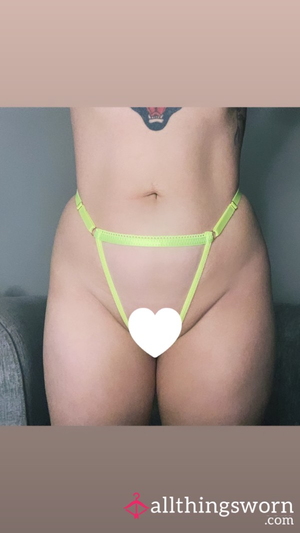 See Through Yellow Thong