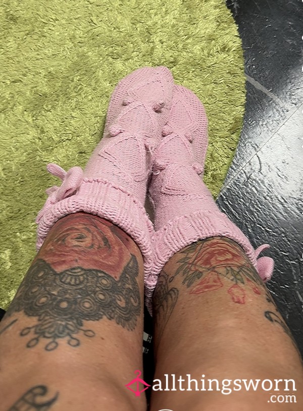 “Selling My Old Pink Cozy Bed Socks. Worn, Loved, And Obviously Way Too Cute For Someone Like You — But If You Beg Nicely (and Pay Up), I Might Let You Have Them.”