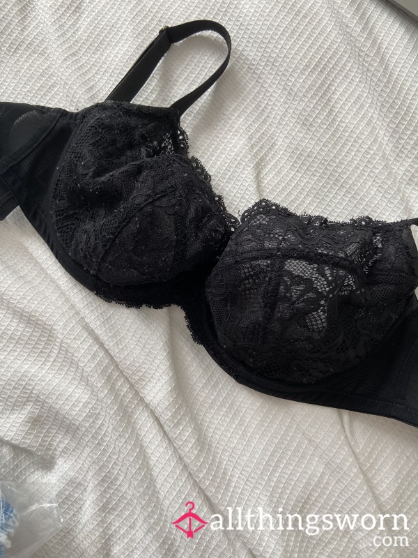 Selling To The Highest Bidder Today, Black Lace Worn Bra 32E