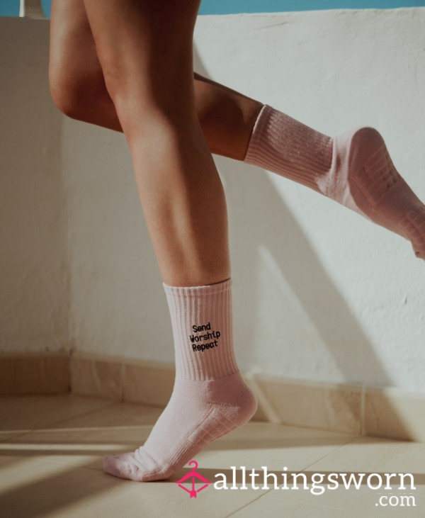 ‘Send, Worship, Repeat’ Socks, 48hr Wear + Pics 💕