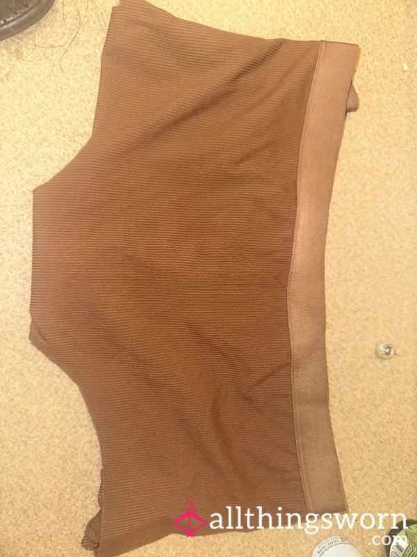 Sensual Brown Cotton & Lace Underwear