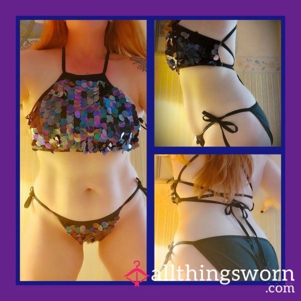 Sequenced Purple String Bikini