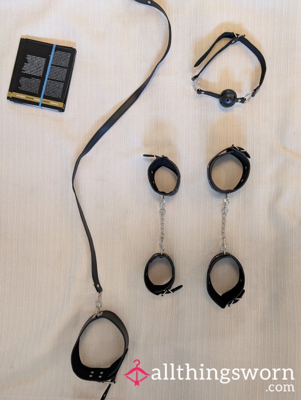 Set Of Handcuffs, Collar With Leash And Ball