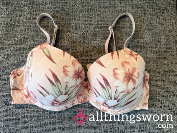 S**xy Light Pink Flor*l Bra