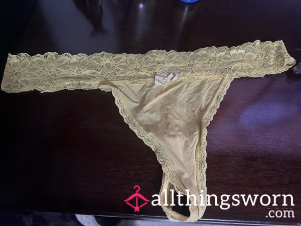 S**y And Super Soft Yellow Thong With Lace