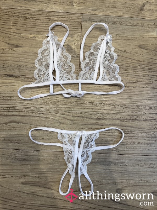 S**y Barely There Two Piece Lingerie Set White