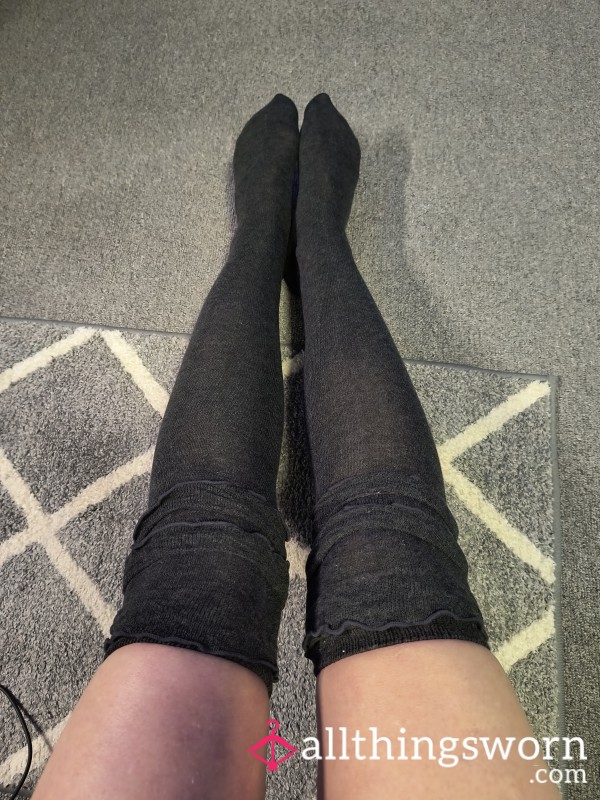 S**y Black Thigh High Boot Socks