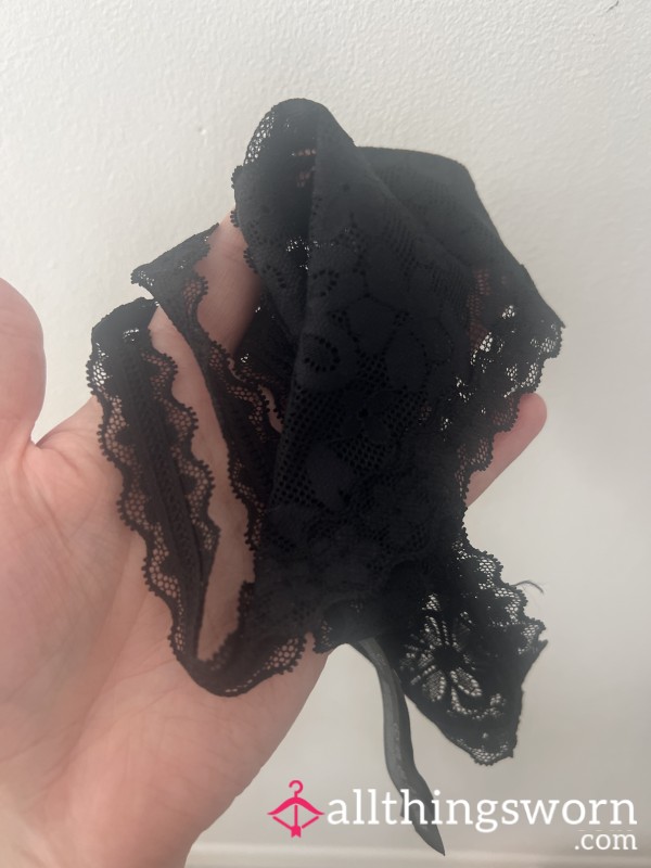 S**y, Black, Lace Thongs, Well Worn, Size 14/16, Natural Odours (unless You Fancy A Bit Of Something Extra) 💦😜