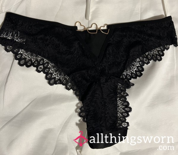 S**y Black Lacy Lovehearts
