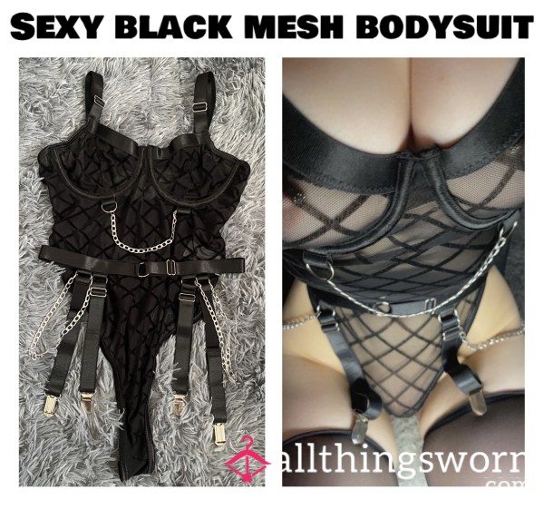 S**y Black Mesh Bodysuit👀