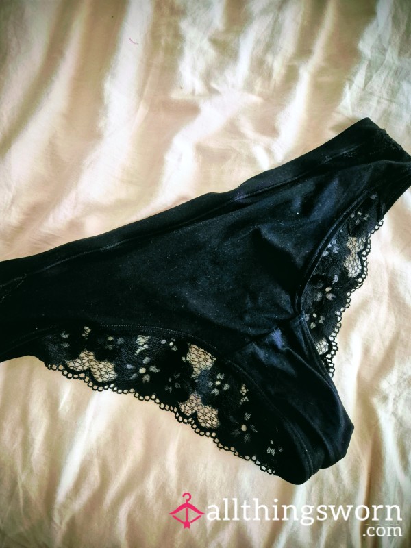 S**y Black Panties Lace Bottom Size 12 AU- Worn To Corporate Office