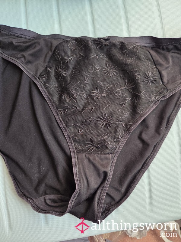 S**y Black Patterned Knickers
