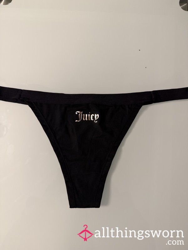 S**Y BLACK SILKY JUICY COUTURE THONG