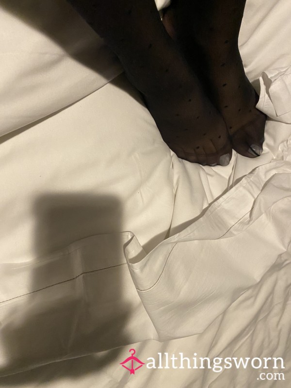 S**y Black Stockings Worn On A Night Out