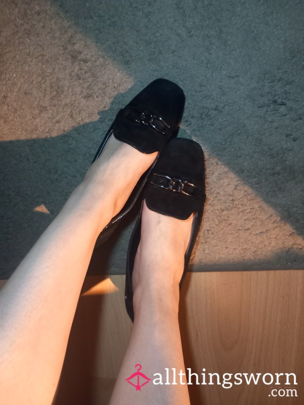 S**y Black Suide Loafers