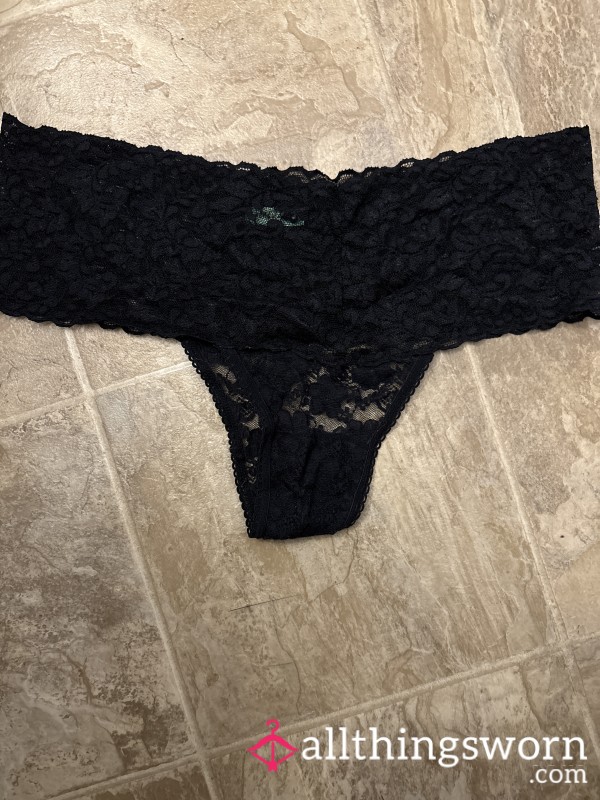 S**y Black Thong! Soaking Wet With All My Juice! These Thongs Were Worn For A Full Day At Work, And Then To The Gym. So They Are Covered In All Of My Divine Juices🤤