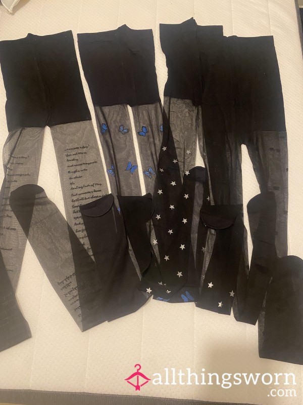 S**y Black Tights With Designs
