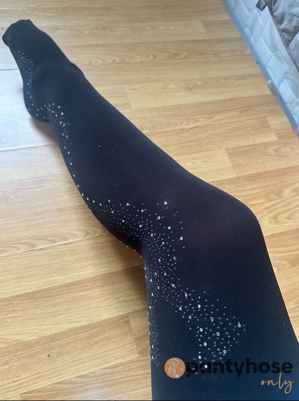 S**y Black Tights With Gemstones