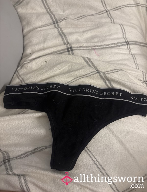 S**y Black Victoria’s Secret Thong - Worn All Day 😈
