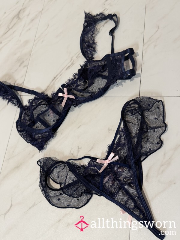 💘 S**y Blue Lace 2 Piece Lingerie Set 💘 SALE $33.33