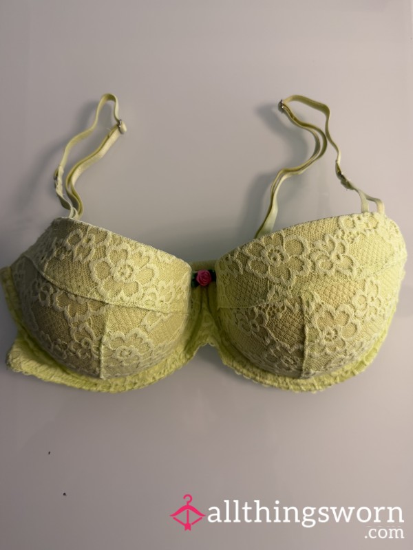S**y Bright Yellow/Green Neon Padded 34 C Bra