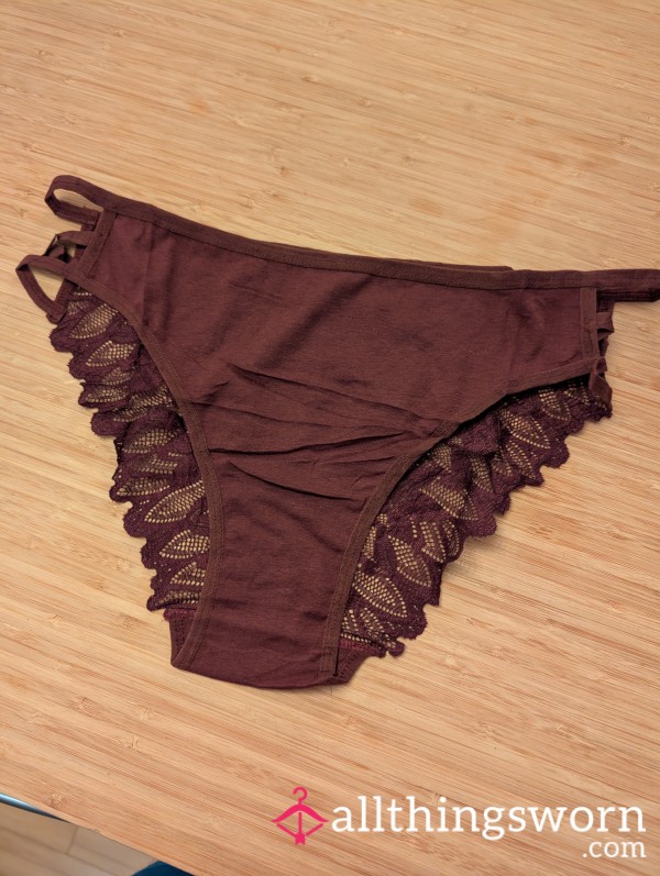 S**y Burgundy Lace/cotton Panties