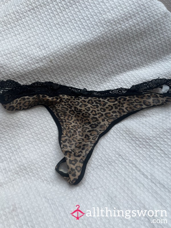 S**y Cheetah Print Thongs Worn For 3 Dayd